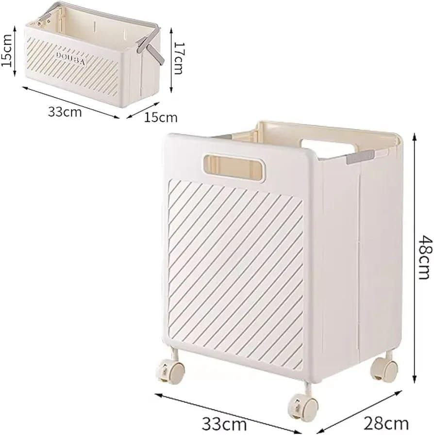 2pcs Foldable laundry Hamper basket with Wheels