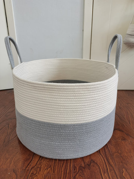 Extra large cotton rope basket with lid
