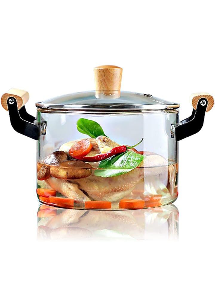 2.5L Transparent Glass Cooking Pots
