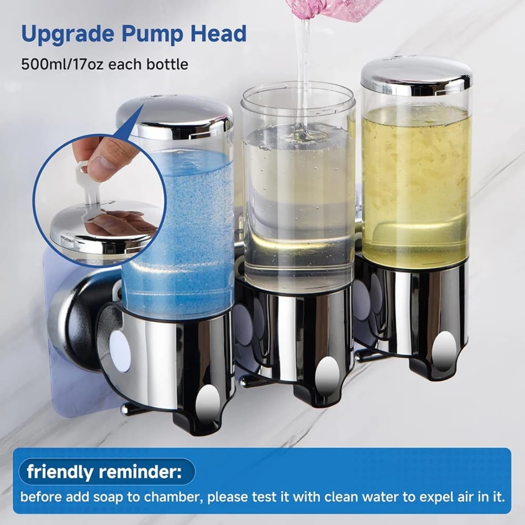 Wall-mounted multi-chamber soap dispenser