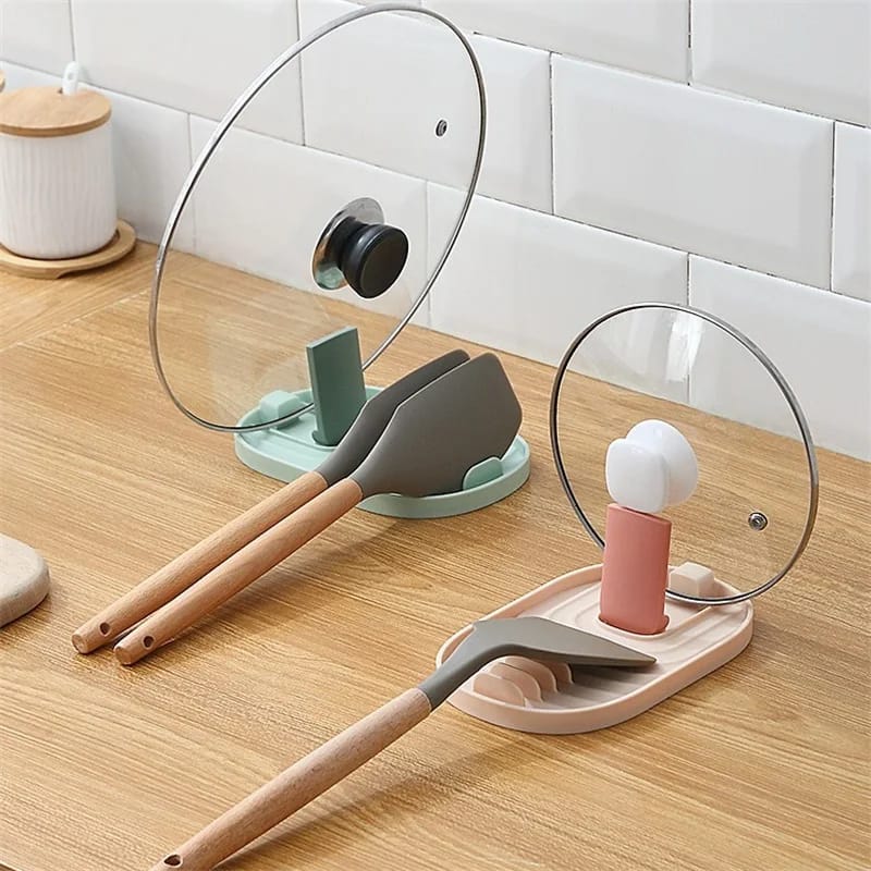 Nordic style pot lid holder, plastic kitchen spoon rest/holder