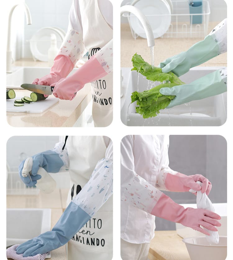 Long silicon waterproof kitchen/household gloves 550/- pair