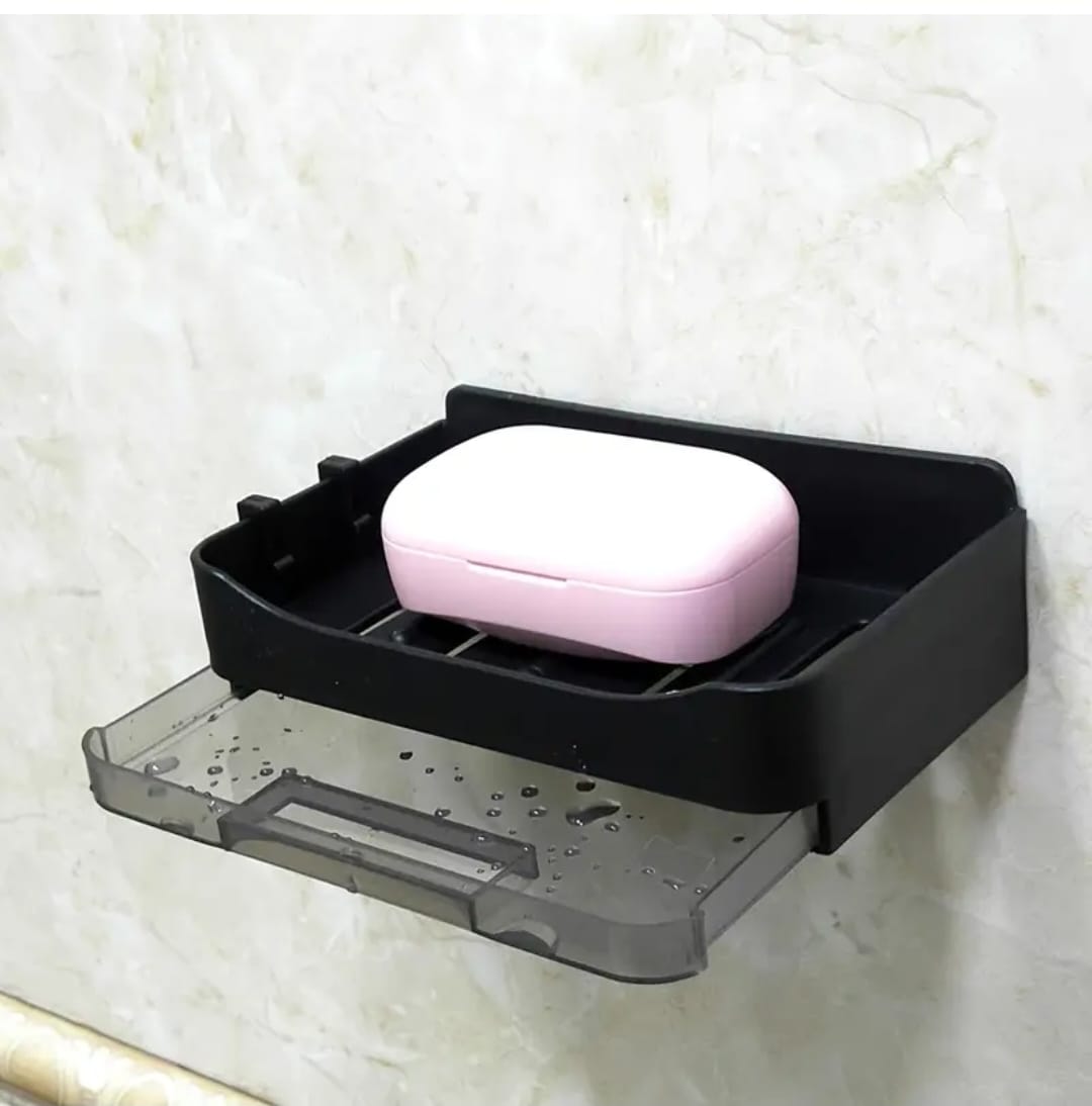 Soap dish with drain tray +2 hooks