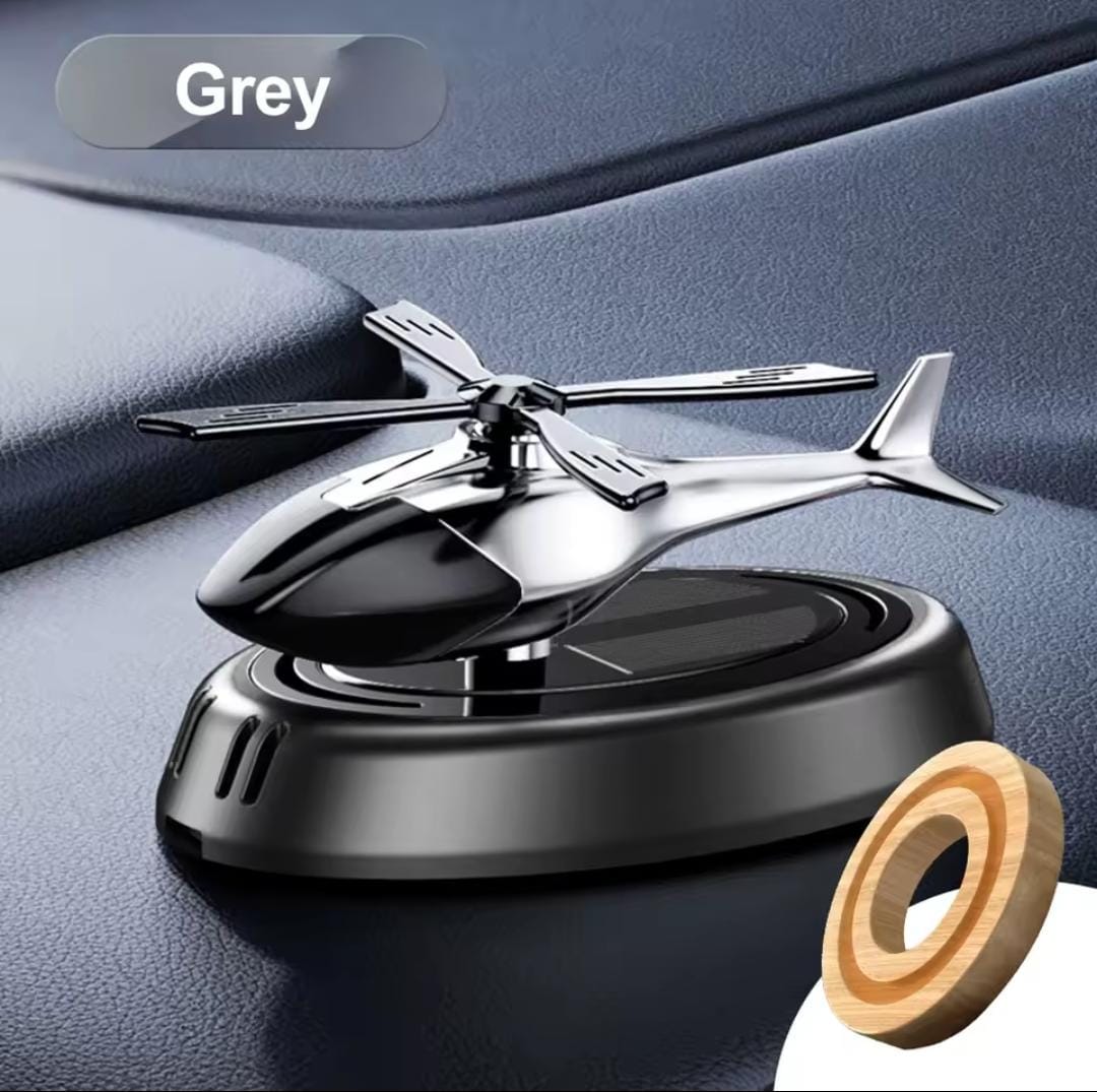 SOLAR POWER CAR FRESHENER HELICOPTER WITH ROTATING FAN