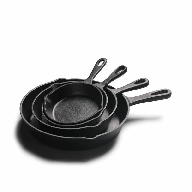 4pcs cast iron skillet pans set