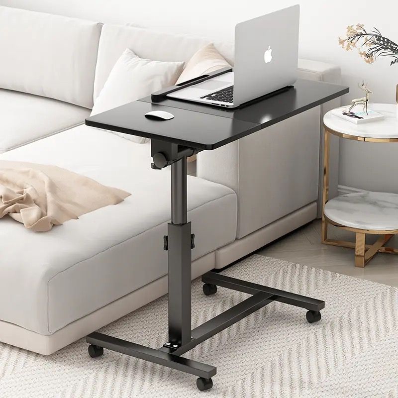 Adjustable Overbed Laptop Table with Wheels Multi-Purpose Rolling Bedside Table