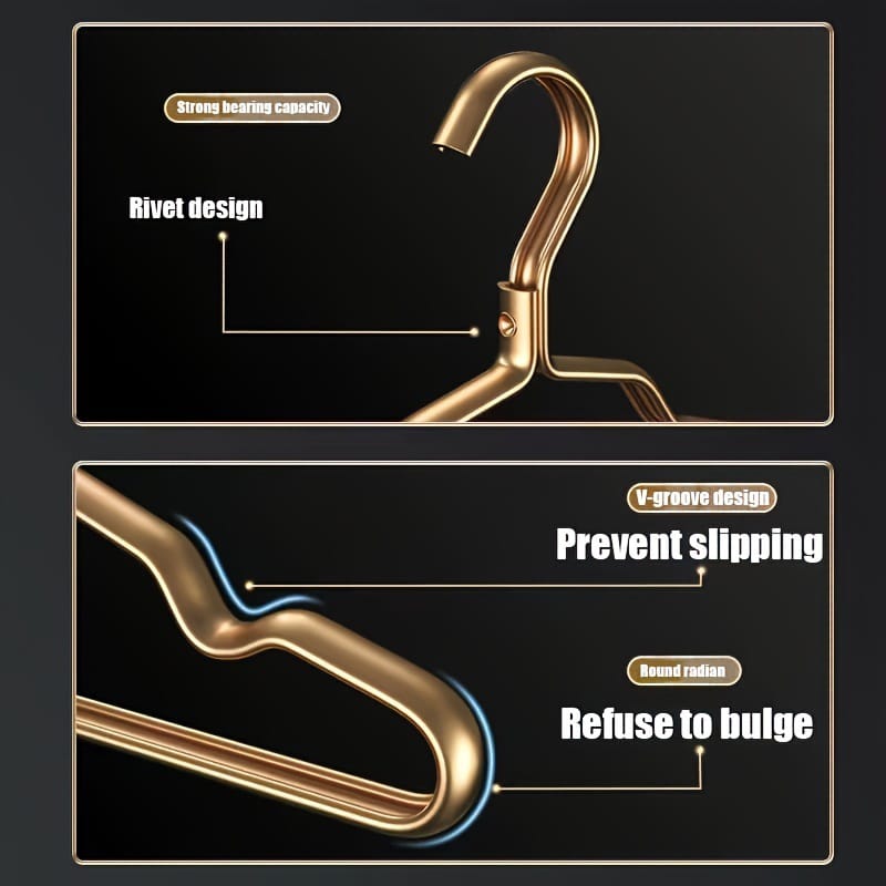 Aluminum Alloy Clothing Hanger 5pcs Golden Durable Domestic Coat Adult Children Hanging Supplies Organizer