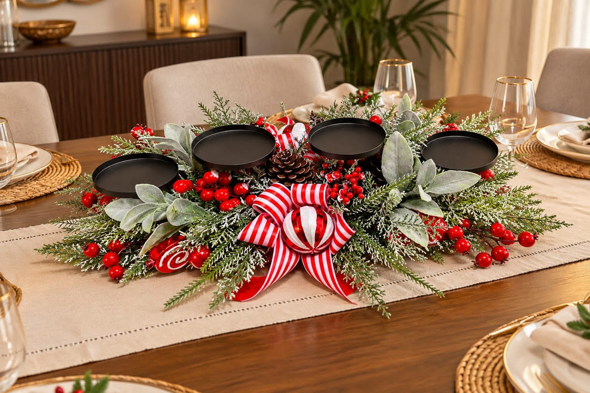 Christmas 4-candle holder centrepiece