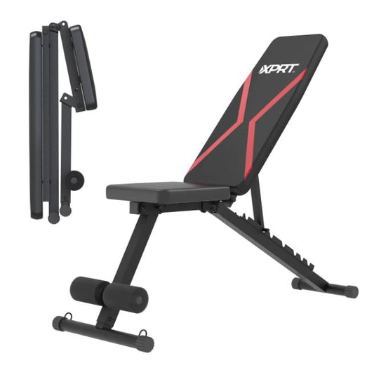 Foldable and adjustable weight bench