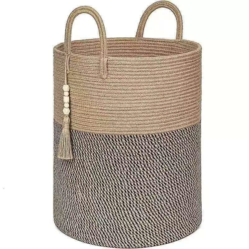 Wooven cotton rope decorative laundry/toys basket