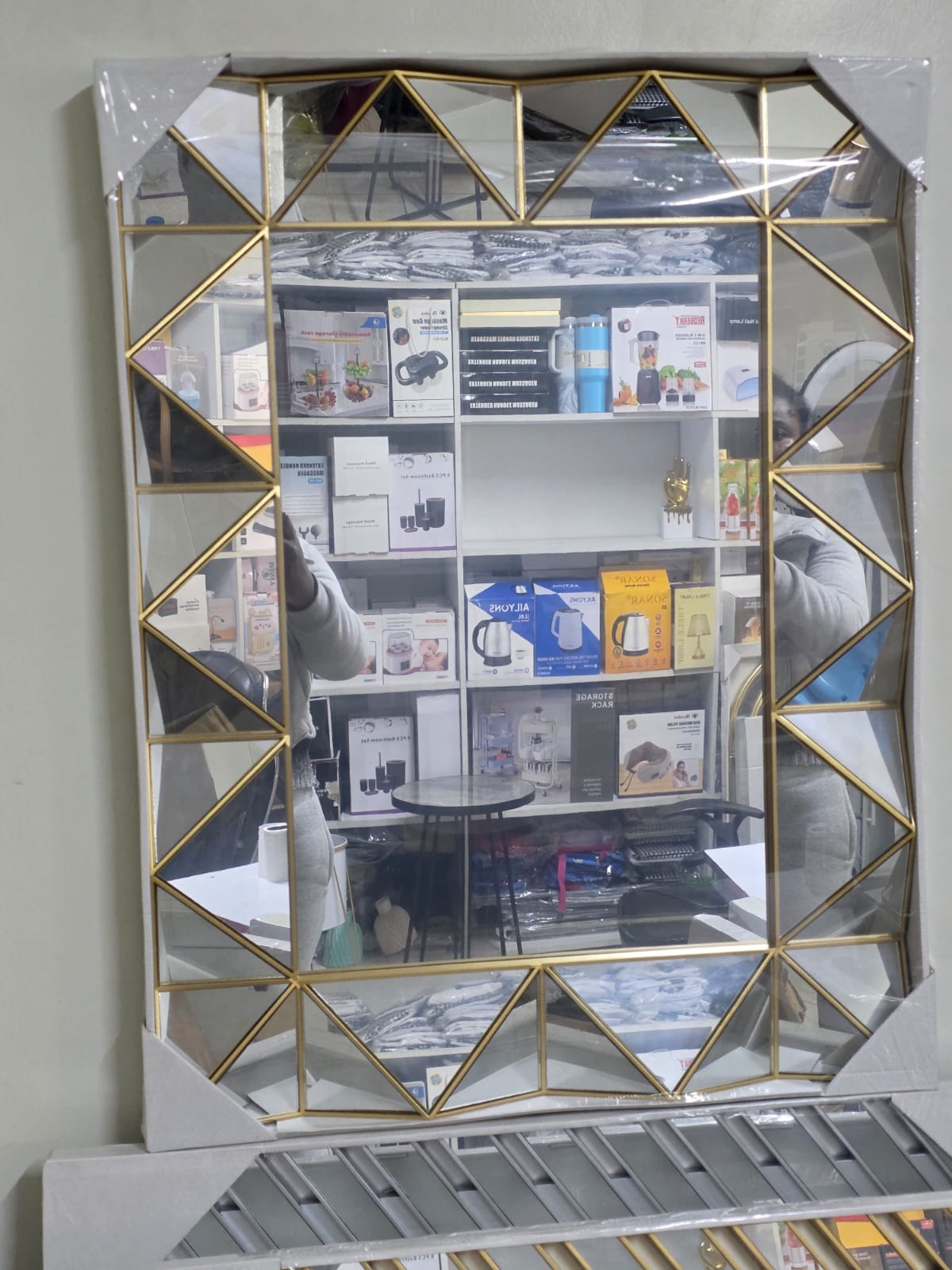 Luxury designer panel decorative wall mirror