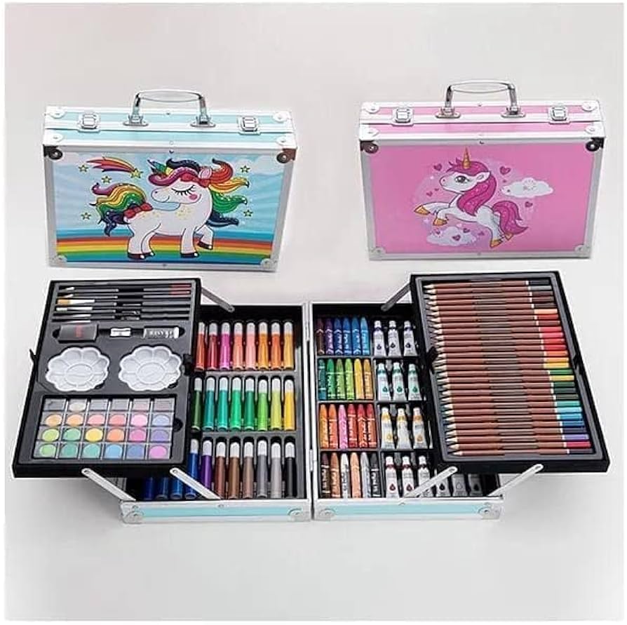 Professional 145-Piece Art Set with Foldable Case for Kids and Adult