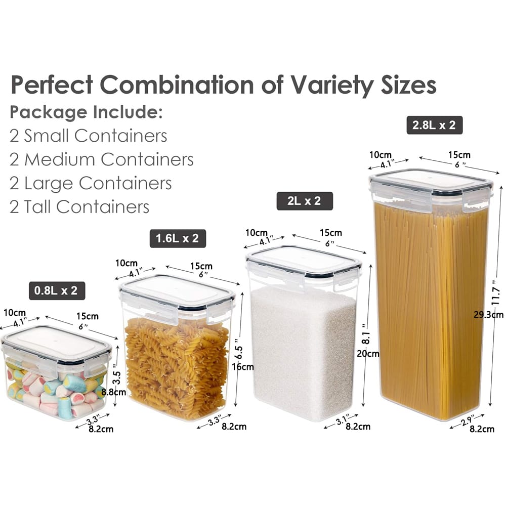 8 pcs Food/Pantry Storage Containers