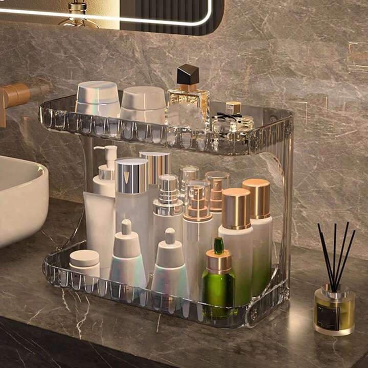 Acrylic  2 Layer multipurpose Cosmetic shelving