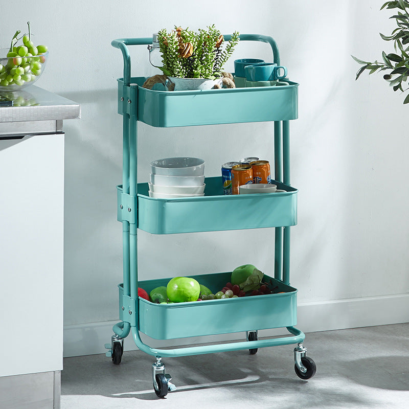 Multi-functional movable trolley storage rack( full metallic)