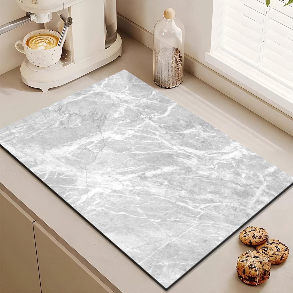 New Marble Kitchen Drain Mat Antiskid Draining Mat Kitchen Coffee Drain Pad Quick Dry Tableware Mat Bathroom Absorbent Floor Mat
