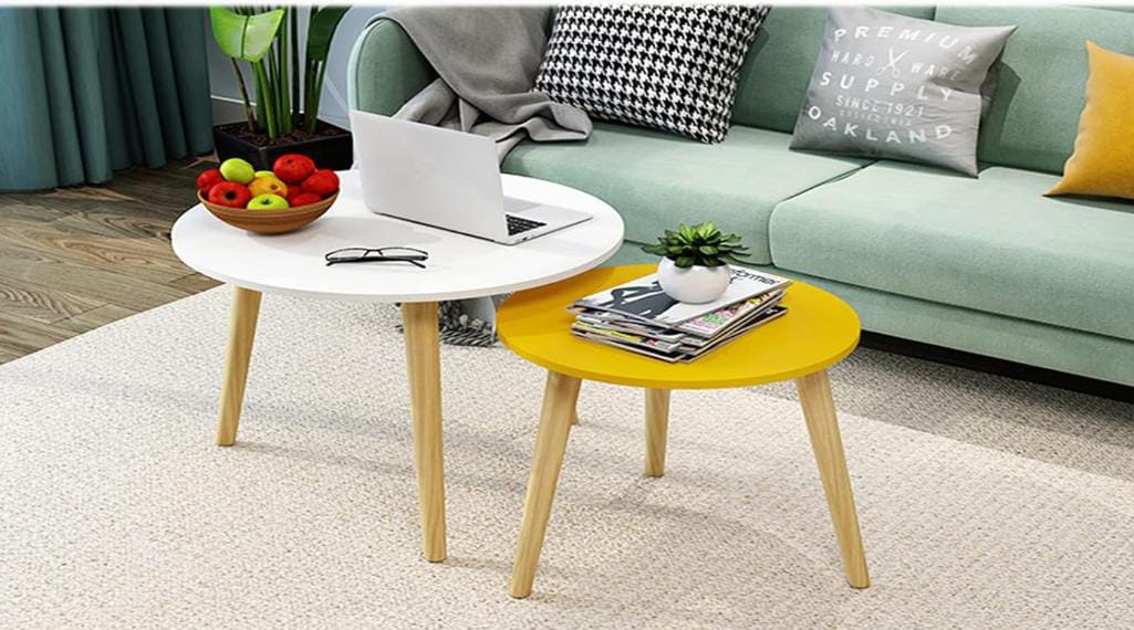 Set of 2 modern round nesting tables