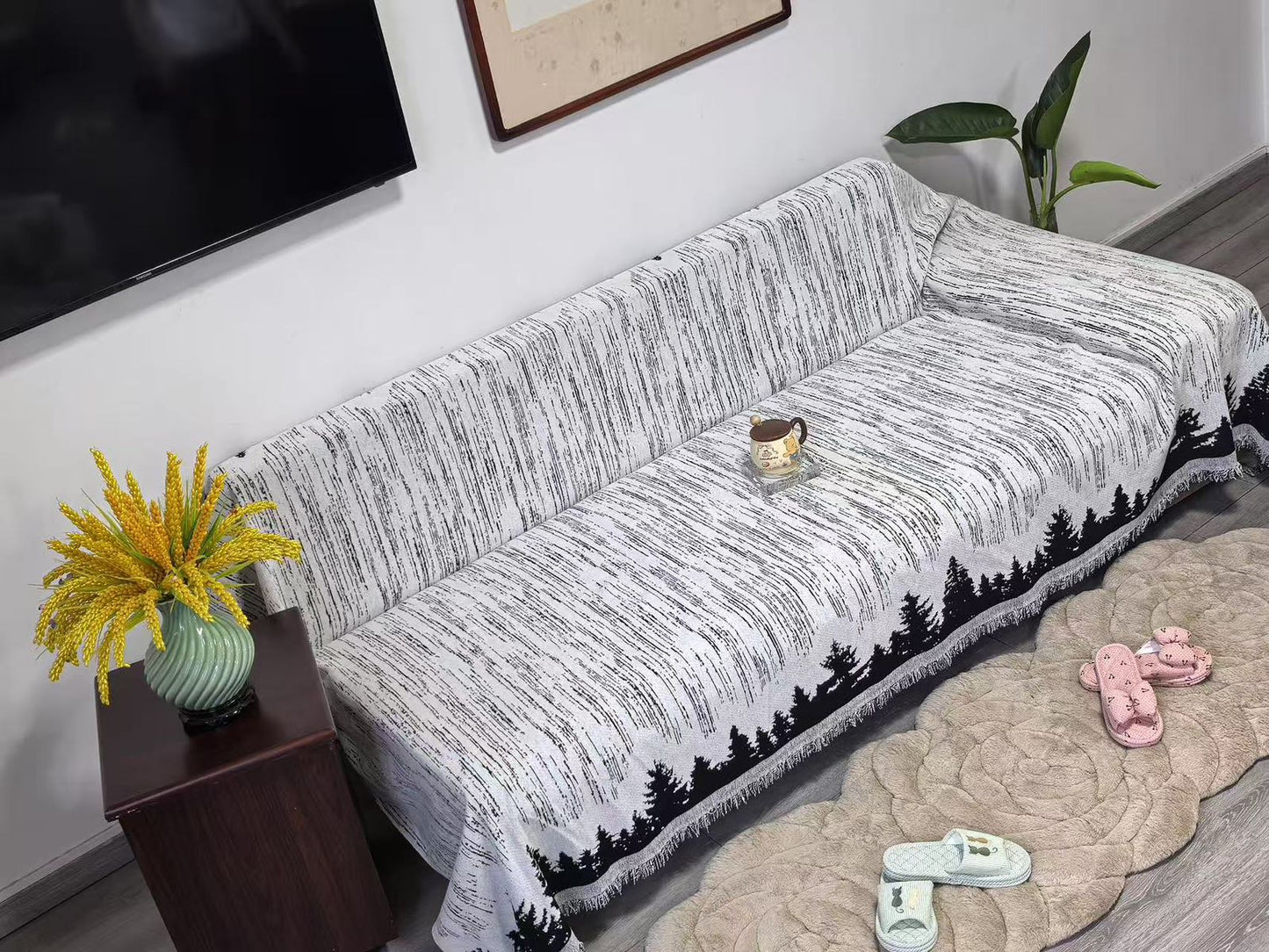 Reversible Chenille cotton sofa covers