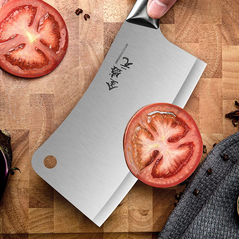 Cleaver Knife, Meat Cleaver, 6.5 inch Kitchen Butcher Knife Stainless meat/bone Steel Knives, High Carbon heavy Cleaver Durable Chef Slicing Chopping Knife Ultra Sharp Blade