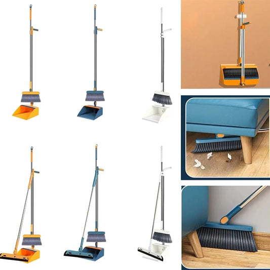 Rotating Long Broom & scoop dustpan se