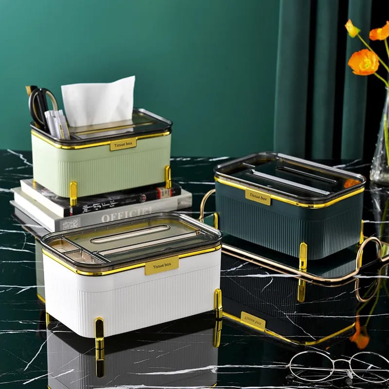 Creative Modern Desktop Paper Storage Box Holder Versatile Makeup Pens Organizer