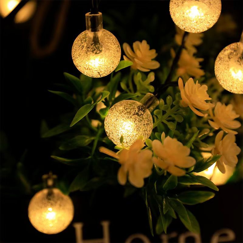 Solar Powered Outdoor Ball String Christmas Lights – 12M Roll -100 Balls