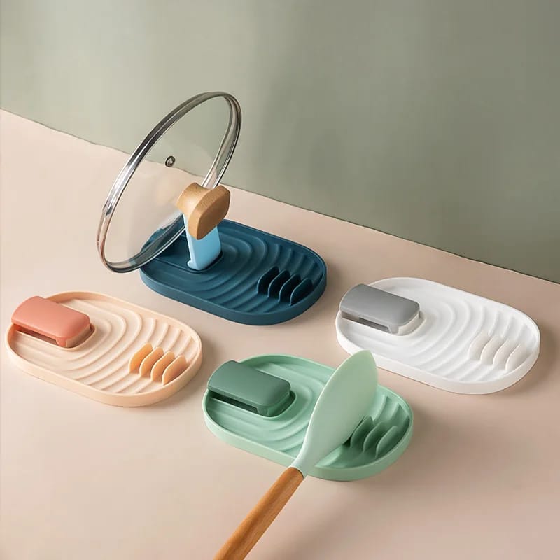 Nordic style pot lid holder, plastic kitchen spoon rest/holder
