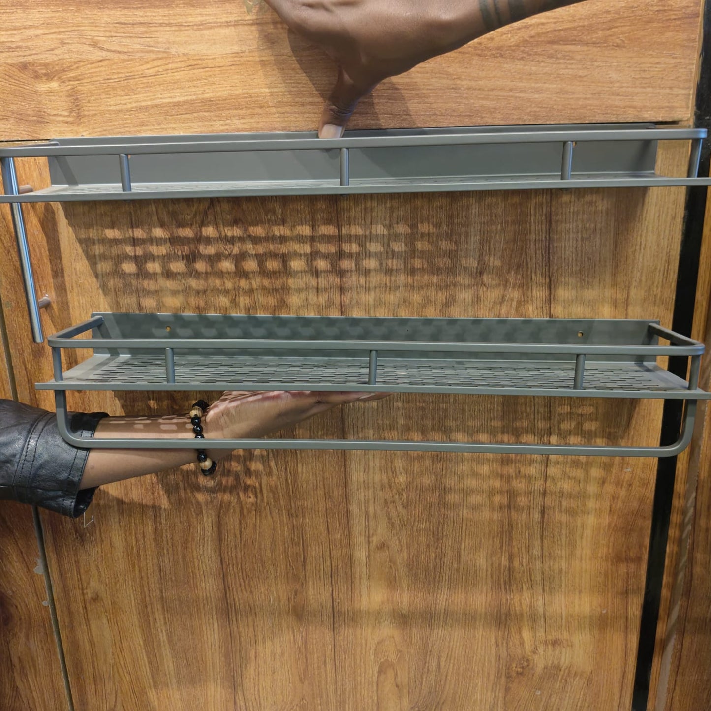 Bathroom Wall Shelf with Towel Bar