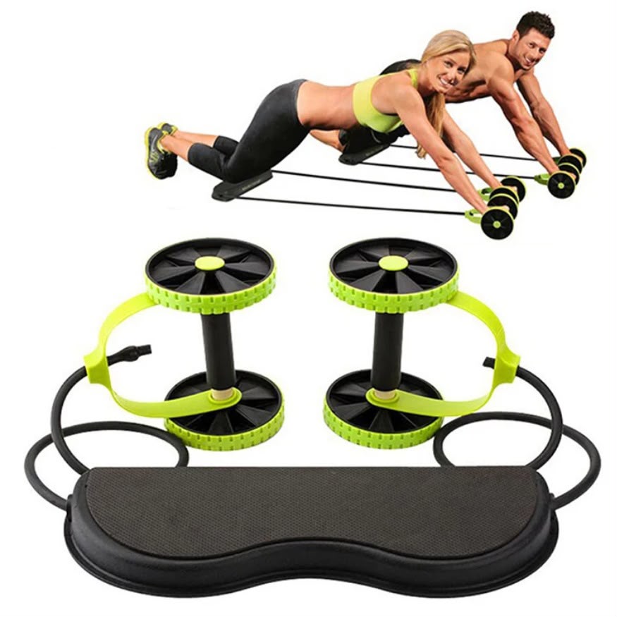 Revoflex Xtreme resistance ab roller used for home core and full-body workouts.