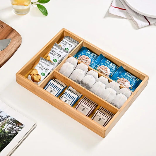 Bamboo Cutlery Tray With 4 Slots